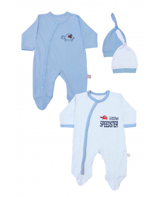 Kaplumbağalı 2'li Tulum Bebe Mavi